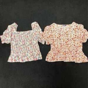 Shein XL flocked blouse set of 2